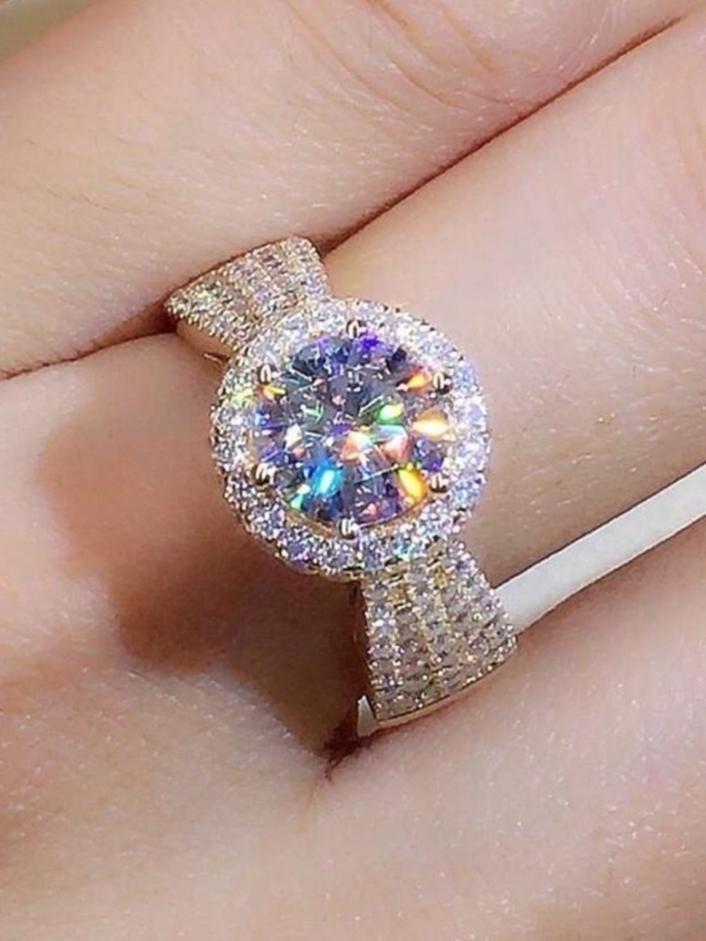 Gold engagement style ring